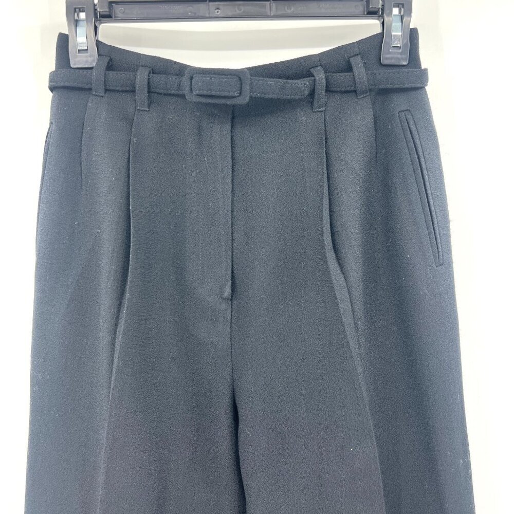 Gianni High-Waist Tapered Ankle Pants - Black Wool Vintage Small